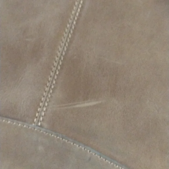 Frye Maddie Shopper Genuine Leather Handbag Tan Caramel Brass Braided Western - Picture 11 of 12